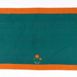 Tablecloth appliquéd with poppies