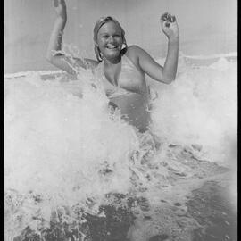Anne Paul in the waves
