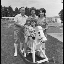 Children enjoy rocking horse