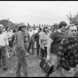 Protestors in Kawerau