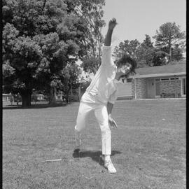 Wayne Graham practices bowling