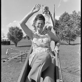 Fundraising at slide, Katikati