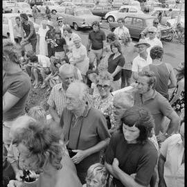 Large striped marlin catch, spectators