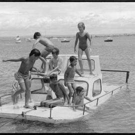 Children on boat, Pilot Bay