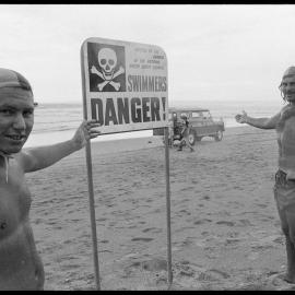 Danger signage at beach