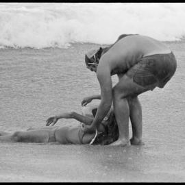 Rescue drill at beach