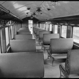 1920 model railway carriage, interior