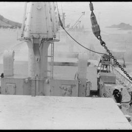 Firemen aboard the MV Star Castor