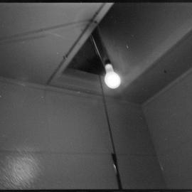 Bulb hangs from ceiling