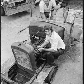 Historic railway machine