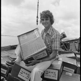 Unloading ship's explosives
