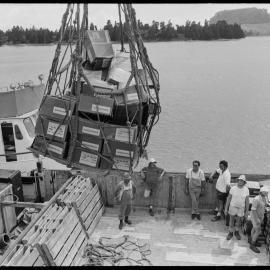 Unloading ship's explosives