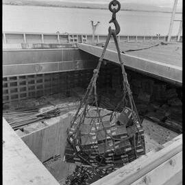 Unloading ship's explosives