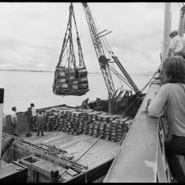 Unloading ship's explosives