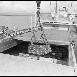 Unloading ship's explosives