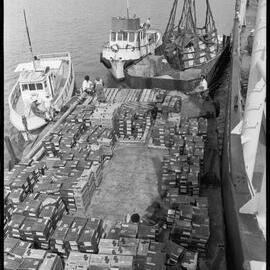 Unloading ship's explosives