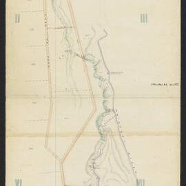 Tauranga Water Supply : plan of traverse on conduit gradient, Blocks II, III and VII Otanewainku S. D. 