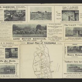Advertising and street plan of Tauranga