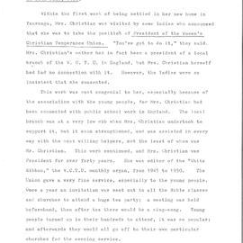 Mrs Mary Wharton Christian, third visit