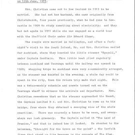 Mrs Mary Wharton Christian, first visit