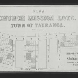 Plan of Church Mission lots, Town of Tauranga
