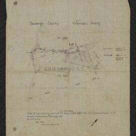 Ōmanawa area: plan of lot 1, being part of Pt. Secs. 580, 582, Blk. VI Ōtānewainuku S.D., surveyed for Gammans Tauranga Ltd