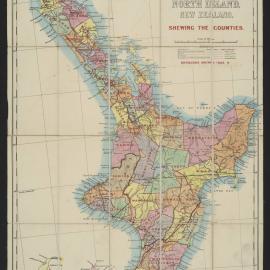 Map of the North Island, New Zealand, shewing the counties