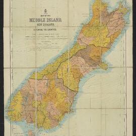Map of the Middle Island, New Zealand, shewing the counties