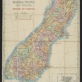 Map of the Middle Island, New Zealand, shewing the counties