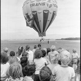 Children watch Hot Air Balloon