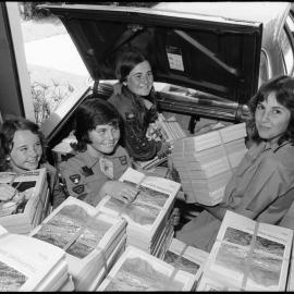 Delivering telephone books - Brownies and Guides