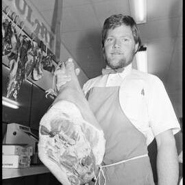 Dennis Moir with Christmas ham