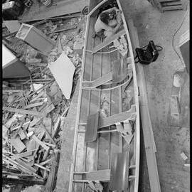 Repairs on Alan D. Munro - Waihī surf boat