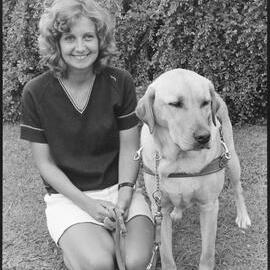 Lesley Higgins and guide dog Heather