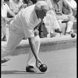 Man in bowling tournament
