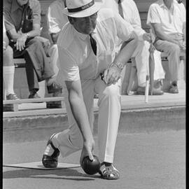 Man in bowling tournament