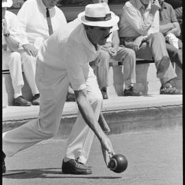 Man in bowling tournament