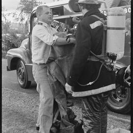 Firefighters remove chemical spill