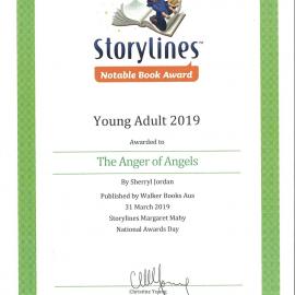 Certificate for The Anger of Angels, Mar 2019
