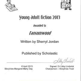 Certificate for Ransomwood, Apr 2013