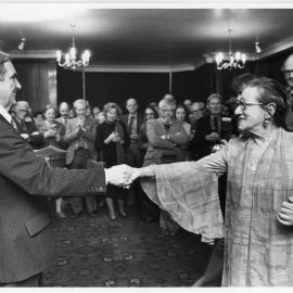 Sylvia Ashton-Warner receiving National Book Award in Wellington 1980.