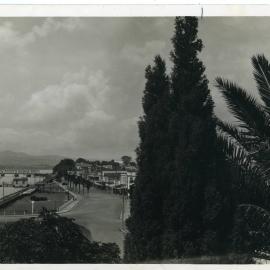 The Strand, Tauranga, from Monmouth Redoubt, probably from part way down the glacis