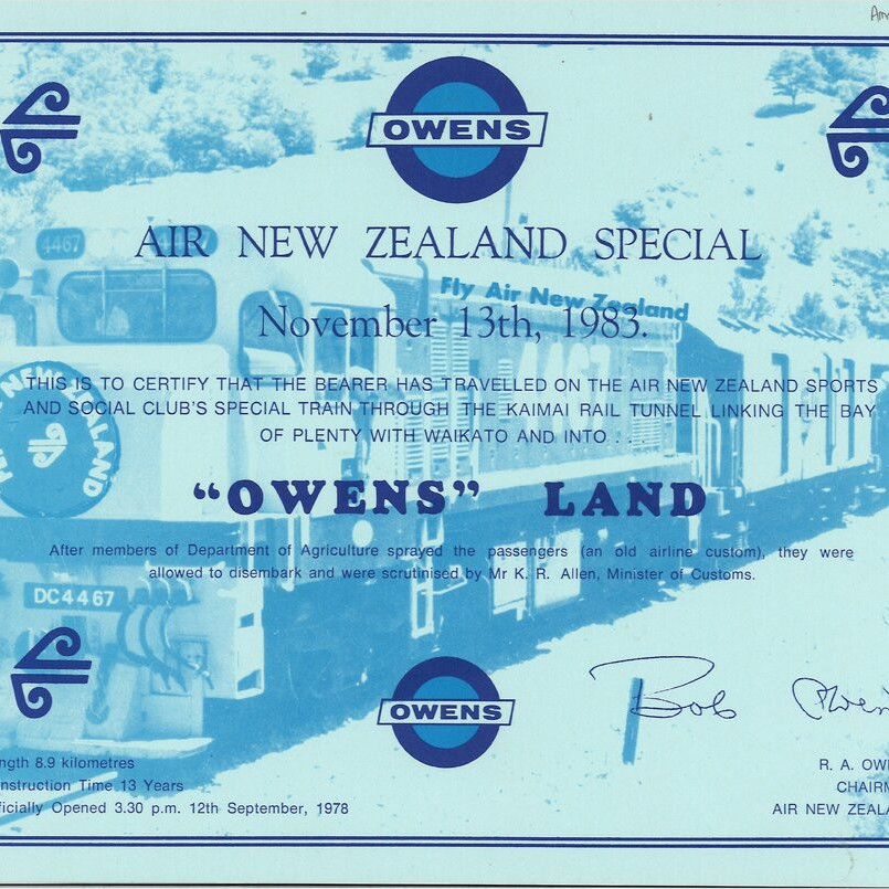 Kaimai Tunnel ephemera