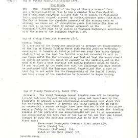 Photocopy of articles relating to Tauranga rowing, late 1870s