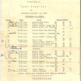 Programme for Tauranga Rowing Club Incorporated Regatta, 11 Jan 1964