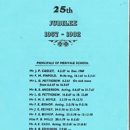 Merivale School 25th Jubilee 1957-1982