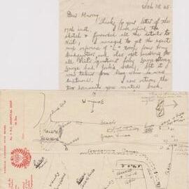 Crete sketch map sent by mail 1945