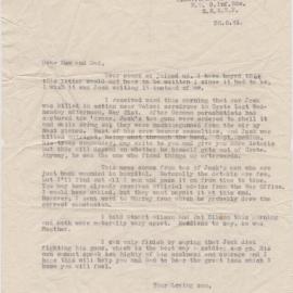 1941 05 30 Keith Hume informs parents of Jocks death