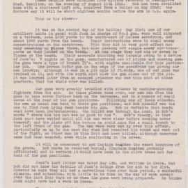 Sgt Bob Peterson account of Jock Hume's death