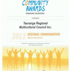 TRMC has been awarded a TrustPower 2011 Regional Commendation in the Sport and Leisure section